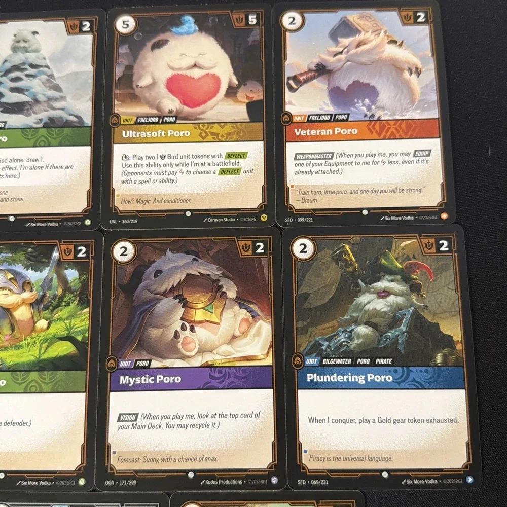 Riftbound TCG Starter Basic Poro Card Collection Lot Of 11 New Mint Condition